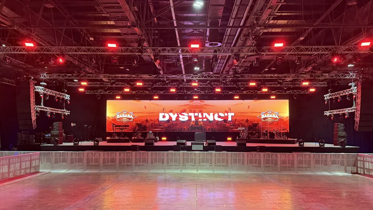 The DYSTINCT stage set up and ready, before doors open